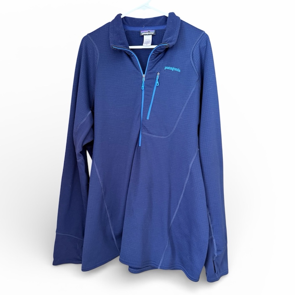 Patagonia‎ 1/4 Zip Blue Performance Athletic Jacket Men's XXL. Vintage. - Picture 5 of 6